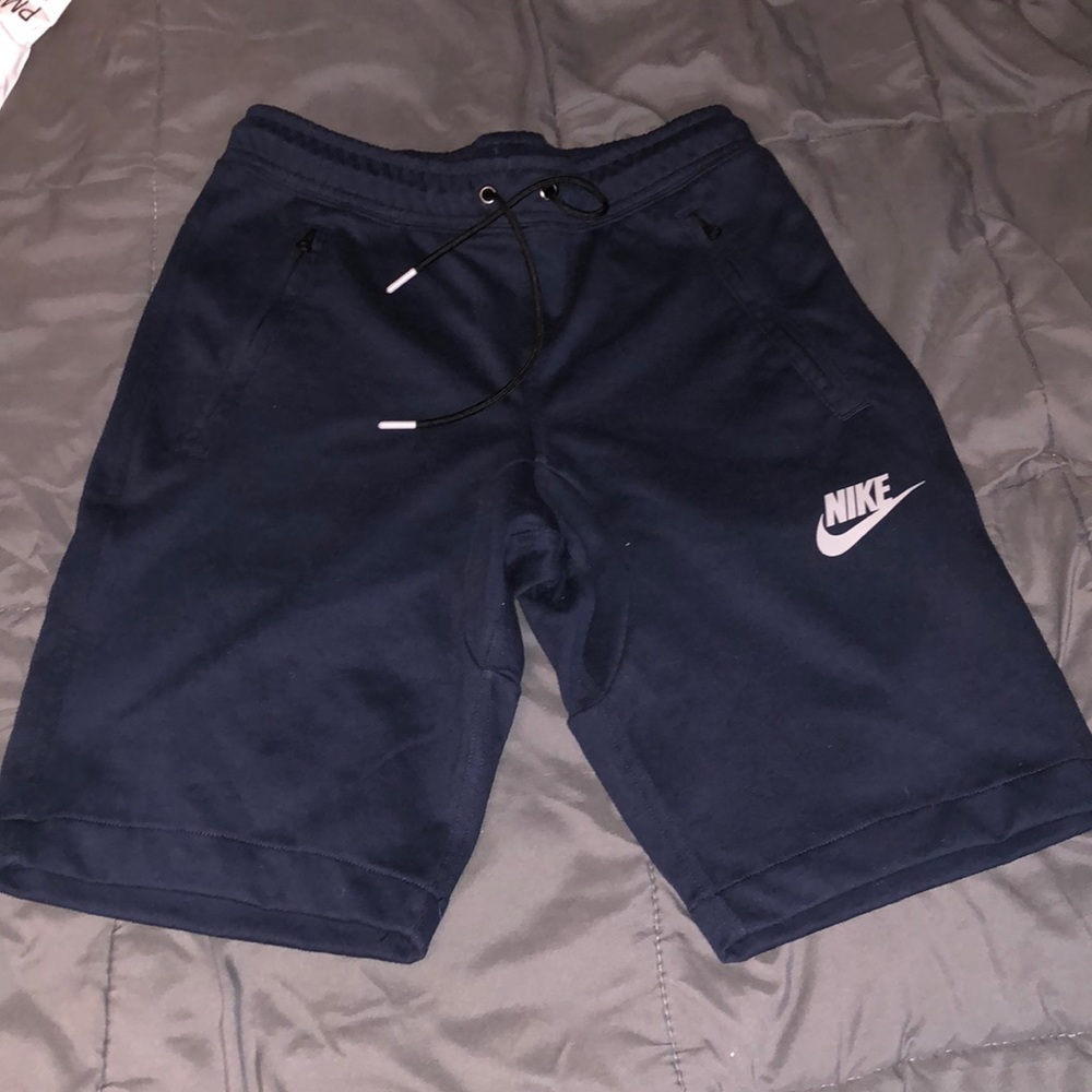 Nike Athletic Workout Shorts Small Blue SLIM FIT